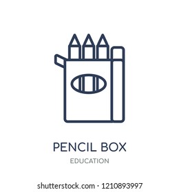 Pencil box icon. Pencil box linear symbol design from Education collection.