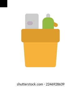 icono de caja de lápiz logotipo de estilo plano vectorial