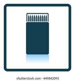 Pencil box icon. Shadow reflection design. Vector illustration.
