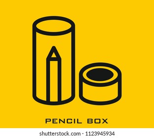 Pencil box icon signs