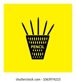 pencil box icon vector