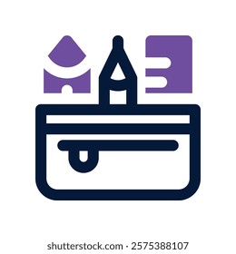 pencil box icon. vector dual tone icon for your website, mobile, presentation, and logo design.