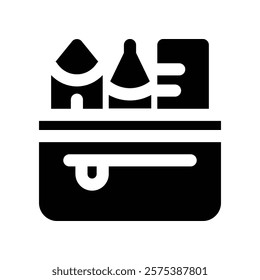 pencil box icon. vector glyph icon for your website, mobile, presentation, and logo design.