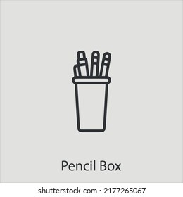 pencil box  icon vector icon.Editable stroke.linear style sign for use web design and mobile apps,logo.Symbol illustration.Pixel vector graphics - Vector