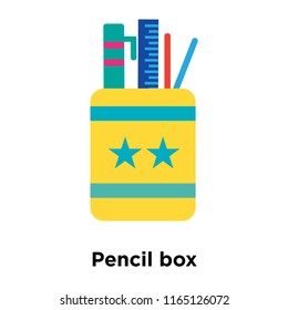 Pencil box icon vector isolated on white background, Pencil box transparent sign , colorful equipment symbols