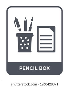 pencil box icon vector on white background, pencil box simple element illustration