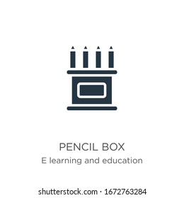 Pencil box icon vector. Trendy flat pencil box icon from e learning and education collection isolated on white background. Vector illustration can be used for web and mobile graphic design, logo, 