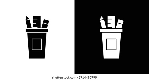 Iconos de caja de lápiz Vector diseño de silueta. Ilustración de Diseño gráfico plano de Vector.