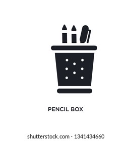 pencil box isolated icon. simple element illustration from e-learning and education concept icons. pencil box editable logo sign symbol design on white background. can be use for web and mobile