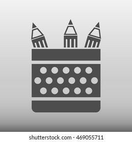 Pencil Box Vector Icon Illustration