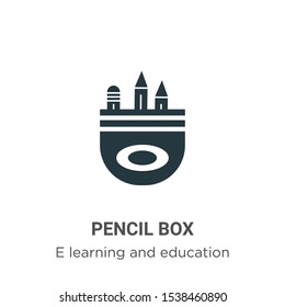 Pencil box vector icon on white background. Flat vector pencil box icon symbol sign from modern e learning and education collection for mobile concept and web apps design.