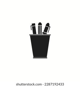 Pencil box vector icon on white background Vector illustration