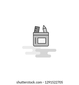 Pencil box Web Icon. Flat Line Filled Gray Icon Vector