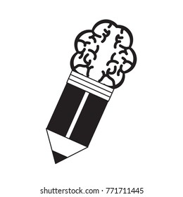 Pencil With A Brain Shaped Eraser