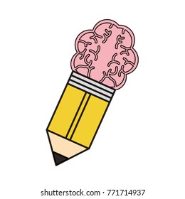 Pencil With A Brain Shaped Eraser