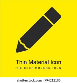 Pencil bright yellow material minimal icon or logo design