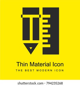 Pencil bright yellow material minimal icon or logo design