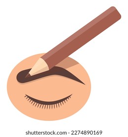 Pencil brow art icon cartoon vector. Eye makeup. Woman beauty