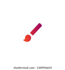 Pencil Brush Isolated Vector Flat Icon
