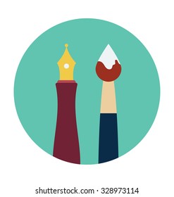 
Pencil and Brush Vector Illustration
