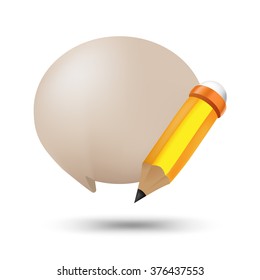 Pencil Bubble Balloon Text Symbol Vector