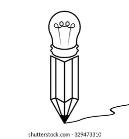 pencil and bulb