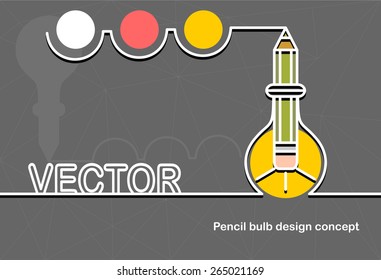 pencil bulb design concept and space for text. Flat design.Banners