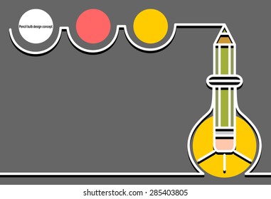 pencil bulb design concept and space for text. Flat design.Banners