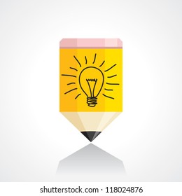pencil and bulb idea concept