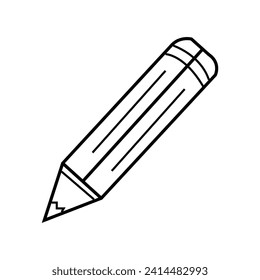 Pencil business icon. Continuous thin line drawing. Vector illustration.pencil, write or compose line art icon for apps and websites.drawing pencil line black icon.eps file 10.