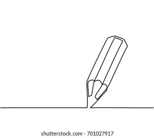 Pencil Business Icon. Continuous Thin Line Drawing. Vector Illustration