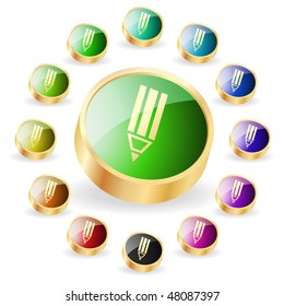Pencil button set for web.