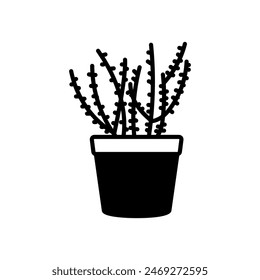 Pencil Cactus Isolated Icon, vector illustration