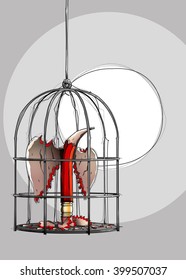 pencil in cage