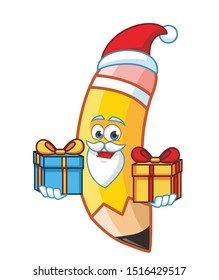 pencil cartoon character mascot vector design