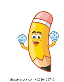 pencil cartoon character mascot vector design