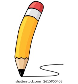 Pencil Cartoon Drawing Vector Illustration