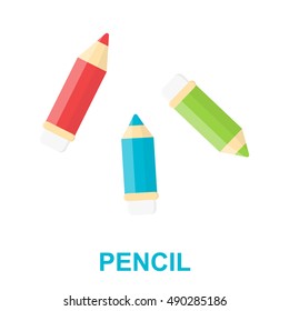 Pencil cartoon icon. Illustration for web and mobile design.