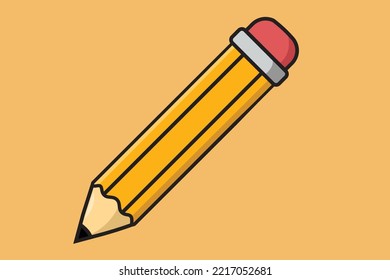 pencil cartoon illustration, can be used for logos, icons, stickers and others