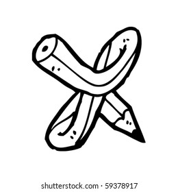 pencil cartoon letter X