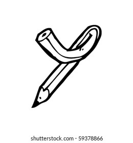 pencil cartoon letter Y
