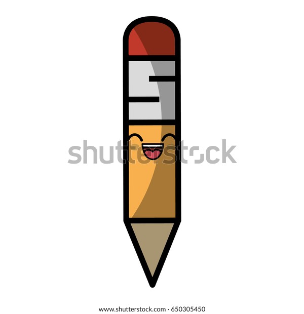 Pencil Cartoon Smiley Stock Vector (Royalty Free) 650305450 | Shutterstock