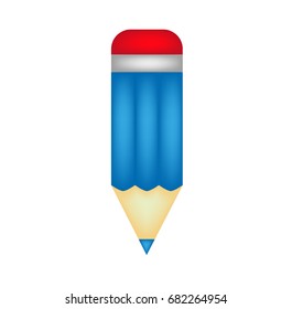 pencil   cartoon . Vector illustration, pencil  icon.  Isolated on white background.