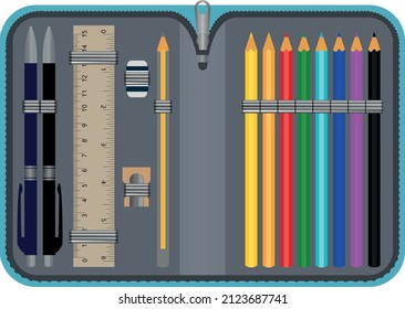 Pencil Case Box Set, Free Vector 