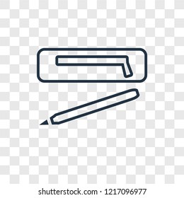Pencil case concept vector linear icon isolated on transparent background, Pencil case concept transparency concept in outline style