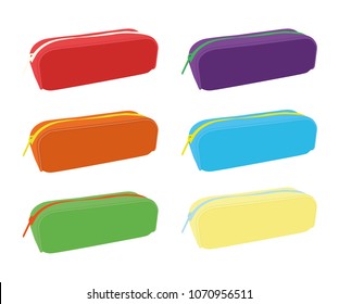 pencil case different color set