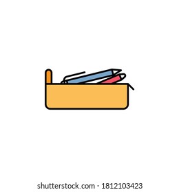 pencil case, education icon. Element of education illustration. Signs and symbols can be used for web, logo, mobile app, UI, UX on white background