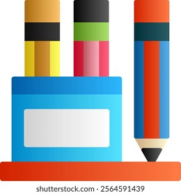 Pencil Case Flat Gradient Vector Icon Design