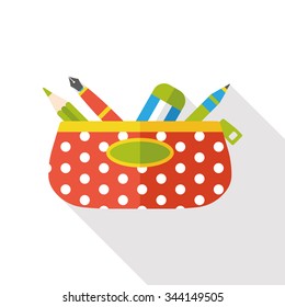 pencil case flat icon