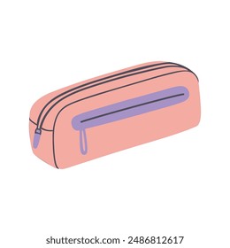 Pencil case flat icon isolated on white background. Vector illustration.